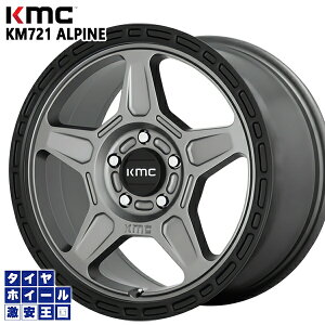 16C` 7.0J 5H114.3 +15 KMC KM721 ALPINE SATIN GRAY with BLACK LIP A~zC[Pi 4{i1䕪j