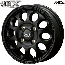 12インチ 4.0J 4H100 +42 MID ガイアクロス マットブラック アルミホイール単品 1本 4本以上送料無料