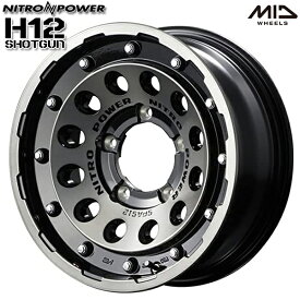 16インチ 5.5J 5H139.7 +20 MID ナイトロパワー H12ショットガン ブラッククリア/マシニング アルミホイール単品 1本 4本以上送料無料