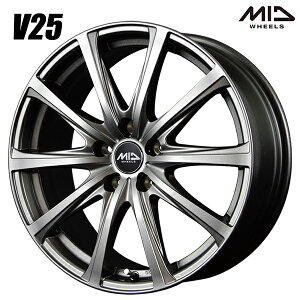 16インチ 6.5J 5H114.3 +38 MID マルカサービス V25 メタリックグレー アルミホイール単品 1本 4本以上送料無料