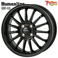 14インチ 4.5J 4H100 +45 トレジャーワン ヒューマンライン HF15 BK アルミホイール単品 1本 4本以上送料…