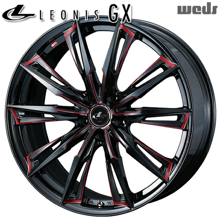 楽天市場】20インチ 8.5J 5H114.3 +35 Weds レオニス GX BK/SC （RED 