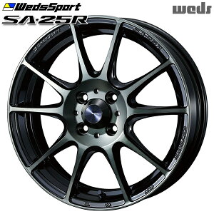 16インチ 5.0J 4H100 +45 Weds ウェッズスポーツ SA25R WBC(ウォースブラッククリアー) アルミホイール単品 1本 4本以上送料無料
