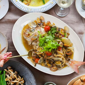 カレー皿 楕円 Lサイズ 28cm アウトレット おしゃれ 大盛り 特大 大きめ 大 パスタ皿 オーバルボウル 訳あり 白い食器 洋食器 大鉢 カフェ風 おうちカフェ ポーセリンアート 盛り鉢 パスタボウ