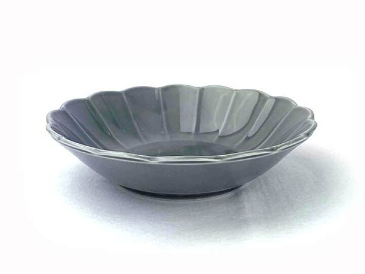 楽天市場】食器 中鉢 おしゃれ お花 グレー 17.5cm しのぎ 490cc 灰色 