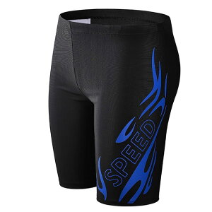 【送料無料】水着 メンズ スポーツ水着 フィットネス 競技 スイミングパンツ 練習用 水泳用 トレーニング スイムウェア 膝丈 吸汗速乾 流線型ライン 撥水加工 伸縮性 大きいサイズ ウエスト