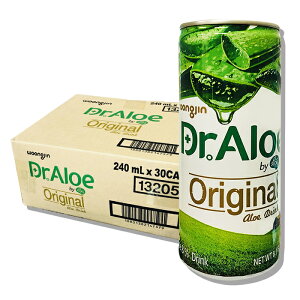 【ウンジン】Dr.ALOE(アロエ)ドリンク(缶)240ml×30本【箱売り】★韓国飲料 /韓国ドリンク /韓国飲み物 /韓国食品【アロエベラ葉肉8%入り/無果汁】