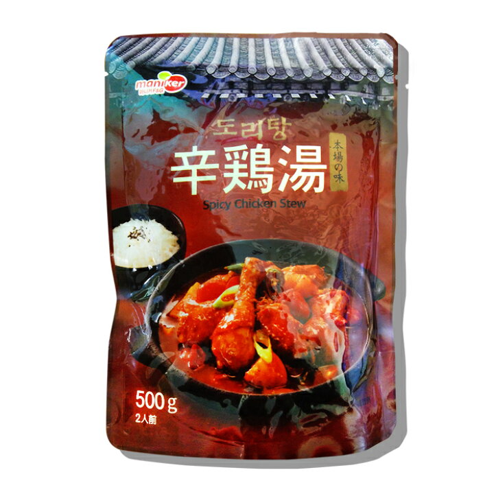 楽天市場 マニカー 辛鳥湯 タットリタン 500ｇ 鶏肉の甘辛煮コチュジャン味 炒め鍋 煮込み 煮物 韓国レトルト 韓国スープ 韓国料理 韓国食品 鶏肉とジャガイモと玉ねぎなど野菜を煮る韓国の煮込み料理 韓サイ 楽天市場店