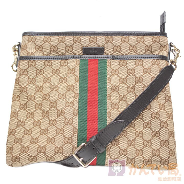 楽天市場 Gucci グッチ Ggキャンバスウェブラインショルダーバッグ 36 ベージュ系 シェリーライン レディース メンズ ユニセックス 中古 Used A かんてい局仙台卸町店 かんてい局仙台卸町店 楽天市場店