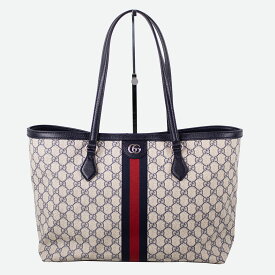 【GUCCI 】グッチ オフィディア ミディアム GGトートバッグ 631685 GGスプリーム ベージュ&ブルー ベージュ系 ブルー系 シルバー金具 【中古】 USED-SA 【9304】 質屋かんてい局仙台卸町店 楽天市場店