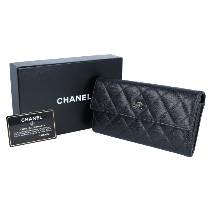 楽天市場】【CHANEL】シャネル キャビアスキン ロングウォレット 