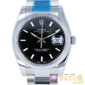 【ROLEX】ロレックス オイスターパーペチュアル デイト 115200 黒文字盤 ブラック文字盤 34mm SS ステンレススチール ランダムシリアル 2019年頃 自動巻き オートマ メンズ 腕時計 時計 【中古】USED-A 【9356】質屋かんてい局仙台卸町 楽天市場店