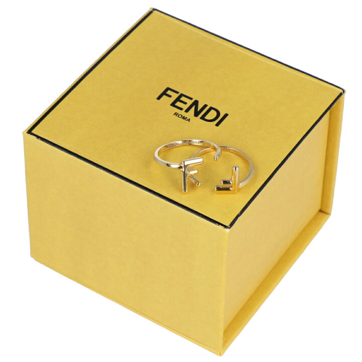 楽天市場】【FENDI】 フェンディ FFリング ゴールドメタルリング 指輪 