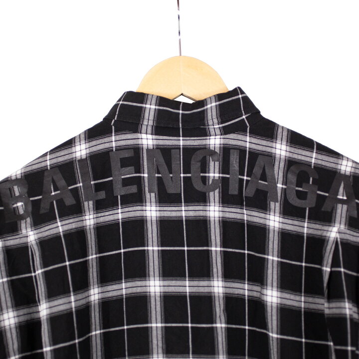 楽天市場】【BALENCIAGA】 バレンシアガ チェックシャツ バックロゴ  