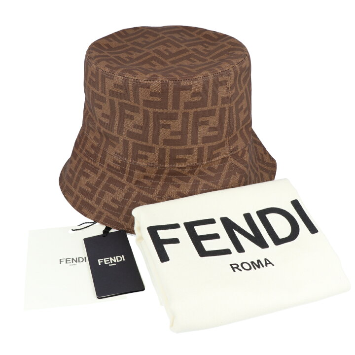 楽天市場】【FENDI】フェンディ ブラウン ファブリック ハット FXQ200 