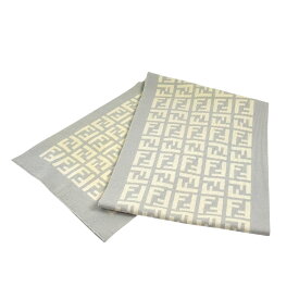 【FENDI】フェンディ マフラー ズッカ柄 アイボリー ライトグレー【中古品】 USED-B【9304】 質屋かんてい局仙台卸町 楽天市場店