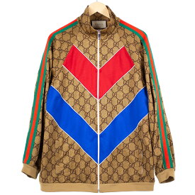 【GUCCI】グッチ GG Printed Technical Jersey Jacket テクニカル ジャージ ジャケット 523488 トラックジャケット ブラウン メンズ XSサイズ 【中古品】 USED-B 【9356】 質屋かんてい局仙台卸町 楽天市場店