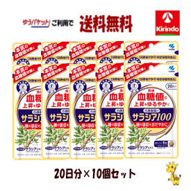 70周年創業祭 送料無料 ゆうパケットで送料無料 10個セット 小林製薬の栄養補助食品(サプリメント) サラシア100 20日分(60粒)× 10個セット