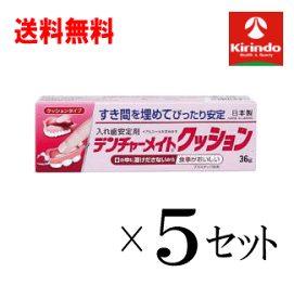 送料無料 5個セット 共和 デンチャーメイトクッション 36g×5個 入れ歯安定剤 日本製 溶けださない クッションタイプ