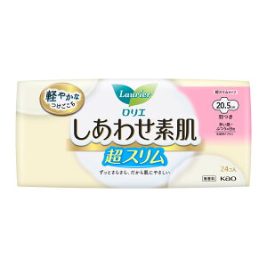 花王 ロリエ しあわせ素肌 超スリムタイプ ふつうの日用 羽つき 24コ入【医薬部外品】