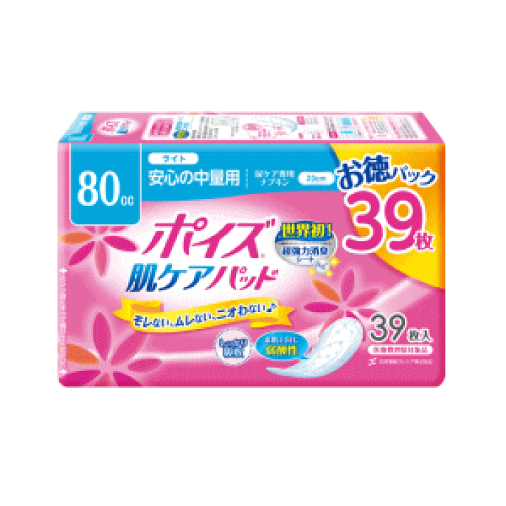 楽天市場】日本製紙クレシア ポイズ肌ケアパッド ライト 80cc お徳