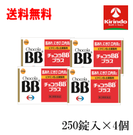 5月の月間特売 即日出荷 あす楽 送料無料 4個セット【第3類医薬品】チョコラBBプラス 250錠入×4個 肌荒れ にきび 口内炎 ビタミン