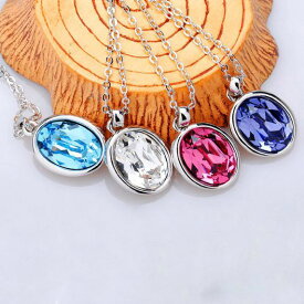 【P2倍】 ネックレス レディース クリスタル 水晶 合金 一粒 シンプル 女性 10代 20代 30代 40代 [Forever Necklace]
