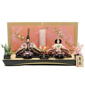 雛人形 親王平飾り 舞雛 道翠 京十番 親王 レース 雅屏風 2024-yg026 幅80cm 平飾 2人 ひな人形 お雛様 桃の節句 節句 お祝い インテリア