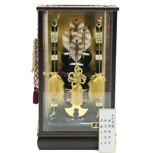 破魔弓 ケース飾り 一成 10号 矢籠 高さ45cm 銘木 本黒檀ケース (2024-ys013) ケース入り お正月飾り 初節句 お祝い