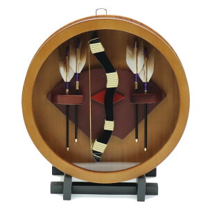 破魔弓 壁掛け飾り 康和 7号 スタンド付き 高さ28.5cm 円形アクリルケース (2024-ys101) ケース入り お正月飾り 初節句 お祝い