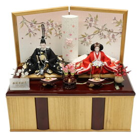 雛人形 収納飾り 春乃音 田村芙紗彦 京十一番 親王 雪輪桜刺繍 あずさ収納 2025-yg027 幅60cm 収納飾 2人 ひな人形 お雛様 桃の節句 節句 お祝い インテリア