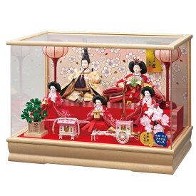 雛人形 ケース飾り 舞姫 小三五 五人飾り 幅53cm ホワイトオーク アクリルケース 木目 電気入雪洞付 5人 ケース入り ひな人形