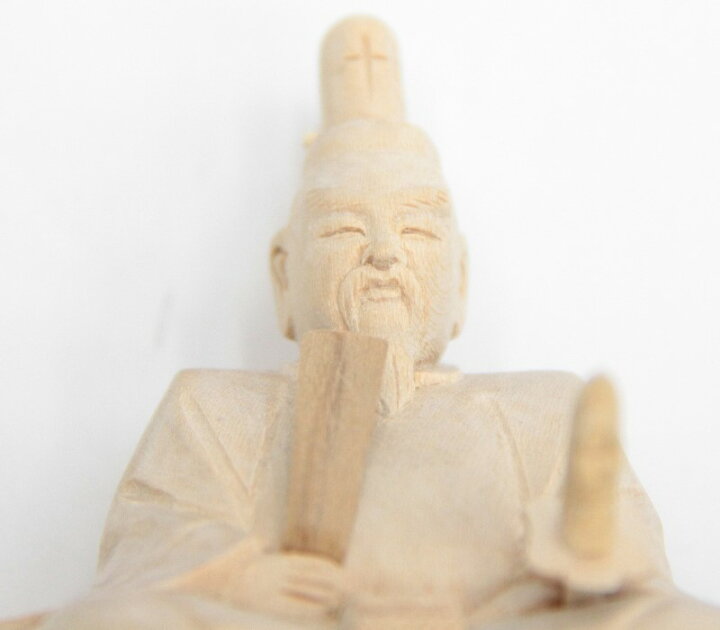 楽天市場】天神様人形 木箱飾り 木彫り楠 彫刻 菅原道真公 幅11cm 