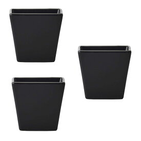 花瓶 フラワーベース Ceramic Gift Color VASE Square カラー ベース スクエア black （3個入り） [144-773-800] [p95] ストーンウェア （代引き不可） インテリア ディスプレイ