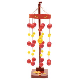 アウトレット品 雛人形 つるし飾り 大 つるしまり（和紙） 赤スタンド 高さ44cm (25a-ya-0442) インテリア ディスプレイ 見切処分品
