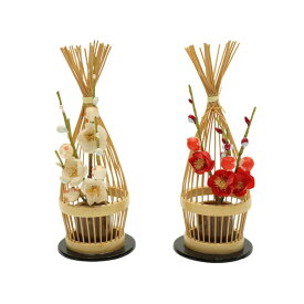 アウトレット品 雛人形 道具単品 小 桜橘 紅白梅 ビク型 高さ16cm (25a-ya-0570) インテリア ディスプレイ 見切処分品