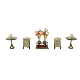 アウトレット品 雛人形 道具単品 雛道具3点セット 古代唐草 黒塗 木製 (25a-ya-0593) インテリア ディスプレイ 見切処分品