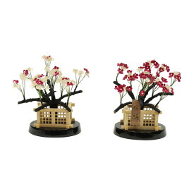 アウトレット品 雛人形 道具単品 20号 桜橘 琴 紅白梅 木低 黒塗楕円 高さ13cm (25a-ya-0644) インテリア ディスプレイ 見切処分品
