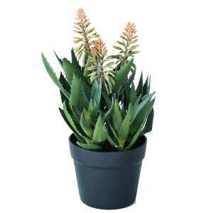 人工観葉植物 アロエ ピンク 花 ポット 42(1個入り)992481 多肉植物 卓上、小型の床置きサイズ インテリア フェイクグリーン 造花 POT SUCCULENT (p99)