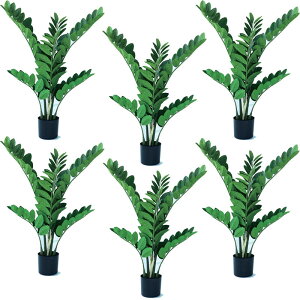 人工観葉植物 ザミオクルカス ポット 70(6個入り)992750 観葉植物 床置きの小さいサイズ インテリア フェイクグリーン 造花 POT INDOOR (p71)