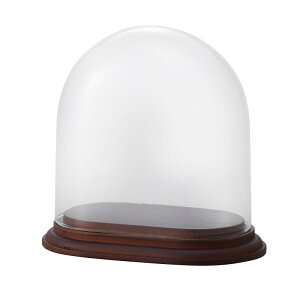ԕr t[x[X Glass Gift Oval Glass Dome with Wood I[pKXh[ECYEbh brown KXh[t i1j [777-172-202] [p133] KX isj CeA fBXvC