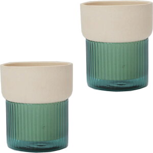 花・観葉植物用ポット ボタニカルソーク NT Glass POT (2個入り) 93237 底穴なし ガラス (代引き不可) 小型ポット FARM (p155)