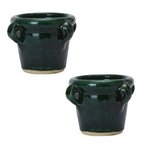 花・観葉植物用ポット チュニジアン グレイズ CG Teracotta POT (2個入り) 15025 底穴あり 受皿なし (代引き不可) 中型ポット FARM (p123)