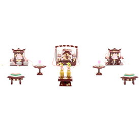 アウトレット品 雛人形 道具単品 雛道具6点セット 20号 ワイン塗り 桜 高さ11.5cm インテリア ディスプレイ 見切処分品