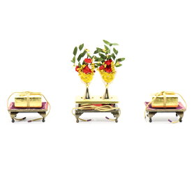 アウトレット品 雛人形 道具単品 雛道具2点セット 35号 黒塗り 龍宮 高さ24cm インテリア ディスプレイ 見切処分品