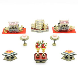 アウトレット品 雛人形 道具単品 雛道具6品セット 40号 黒塗り 6点 (26a-ya-0394) インテリア ディスプレイ 見切処分品