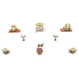 アウトレット品 雛人形 道具単品 雛道具6品セット 28号 黒塗り 6点 (26a-ya-0403) インテリア ディスプレイ 見切処分品