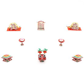 アウトレット品 雛人形 道具単品 雛道具6品セット 28号 朱赤塗り 6点(26a-ya-0410) インテリア ディスプレイ 見切処分品