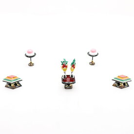 アウトレット品 雛人形 道具単品 雛道具3品セット 35号 黒塗り 3点(26a-ya-0413) インテリア ディスプレイ 見切処分品