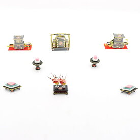 アウトレット品 雛人形 道具単品 雛道具6品セット 30号 黒塗り 6点(26a-ya-0416) インテリア ディスプレイ 見切処分品
